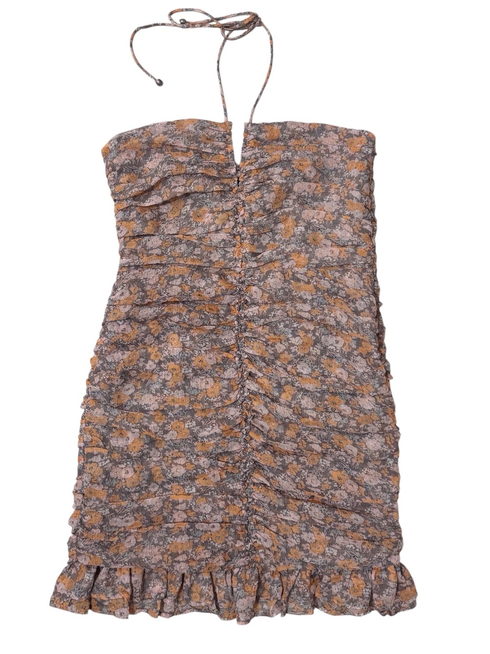 Fate Size Medium Belinda Mini Dress Boho Western Ditsy Floral Ruched Ruffle